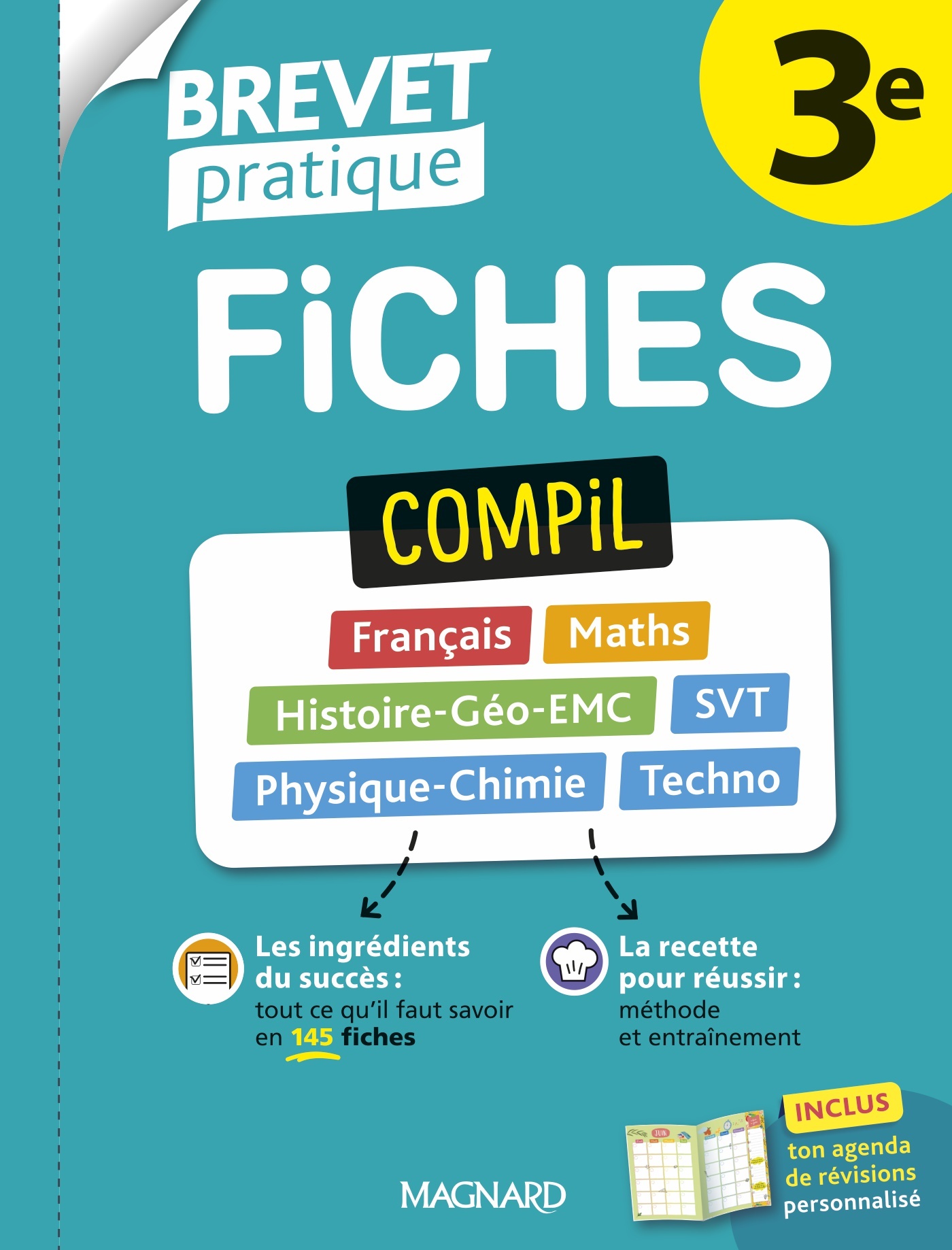 Couverture du livre Brevet Pratique 2026 - Compil de fiches 3e