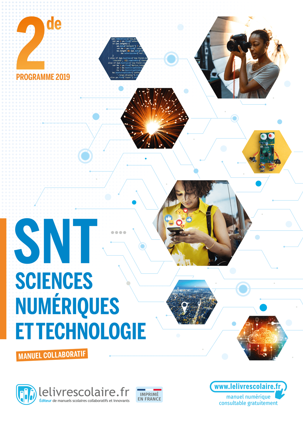 Couverture du manuel SNT 2de, Sciences numériques et technologie